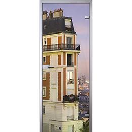 Дверь Дом с балконами ночью Париж Франция D_1087422251 слайд 1