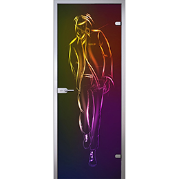 Дверь Рисованный человек из неона D_520806607 слайд 1