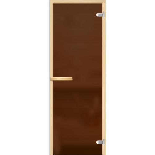 Дверь для сауны "НОРМА" бронзовая с матированием, осина, 8 мм 690*1890 слайд 1