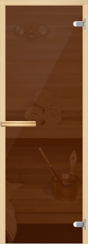 Дверь для сауны "НОРМА" бронзовая, липа, 8 мм 590*1790 слайд 1
