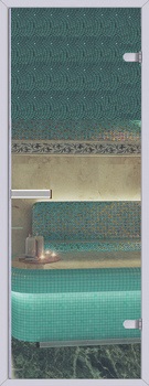 Дверь для хамама прозрачная 800x2000 превью слайда 1