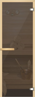 Дверь для сауны "НОРМА" серая с матированием, липа, 8 мм 590*1790 слайд 1