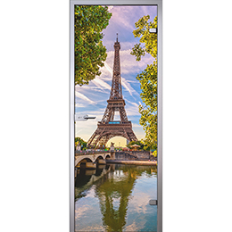 Дверь Эйфелева башня и река Сена в Париже D_1048826999 слайд 1