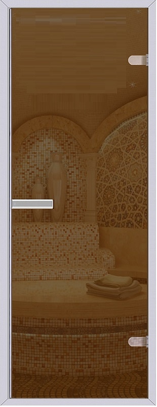 Дверь для хамама бронзовая 800x2000 превью слайда 1