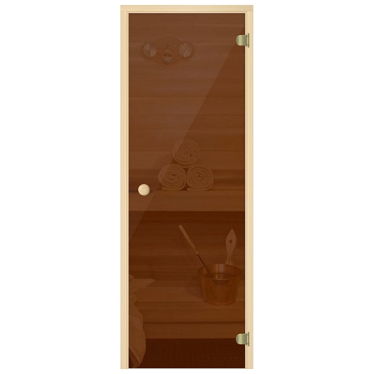 Дверь для саун "ЭКОНОМ" бронзовая, осина, 6 мм 690*1890 превью слайда 1