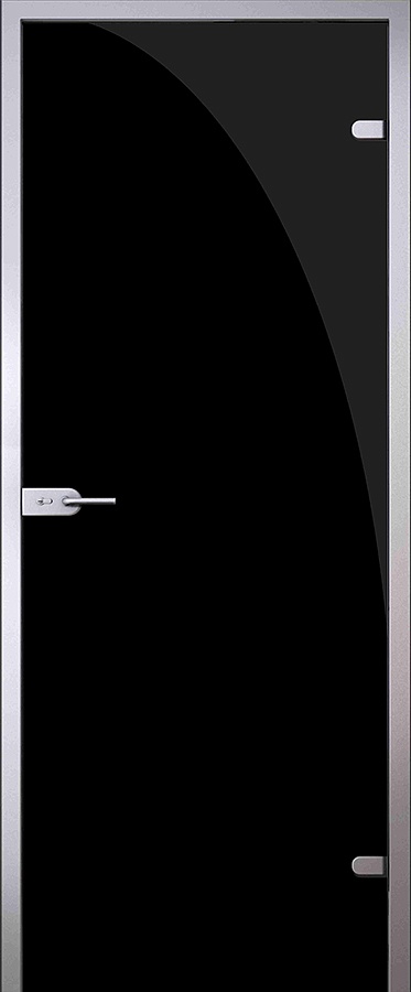 Стеклянная дверь "Триплекс черный" 600x2000 превью слайда 1