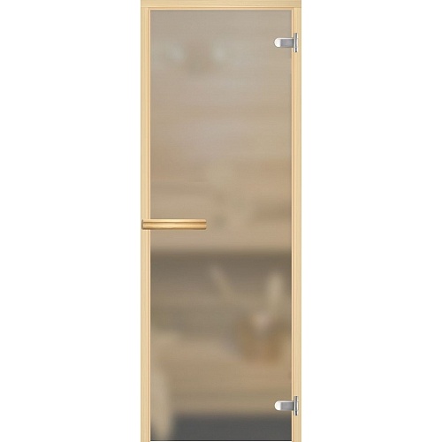Дверь для сауны "НОРМА" прозрачная с матированием, липа, 8 мм 690*1890 превью слайда 1