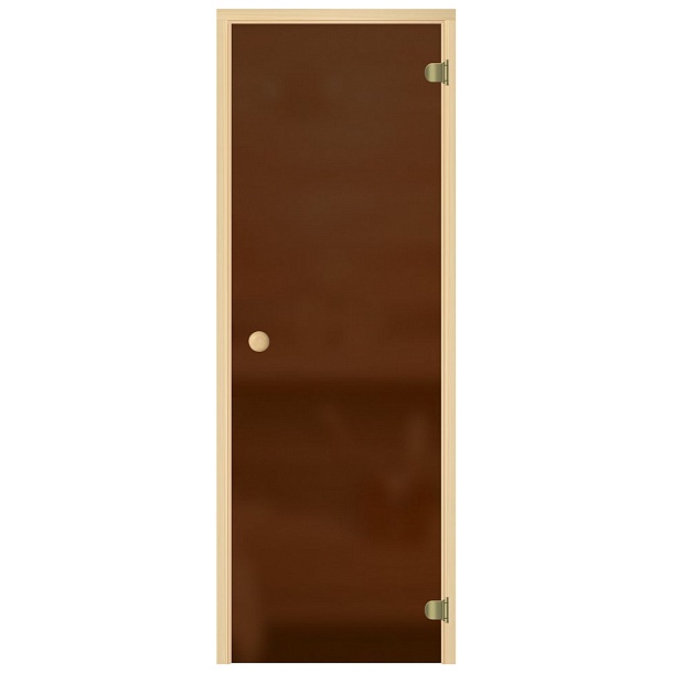 Дверь для саун "ЭКОНОМ" бронзовая с матированием, сосна, 6 мм 690*1890 слайд 1