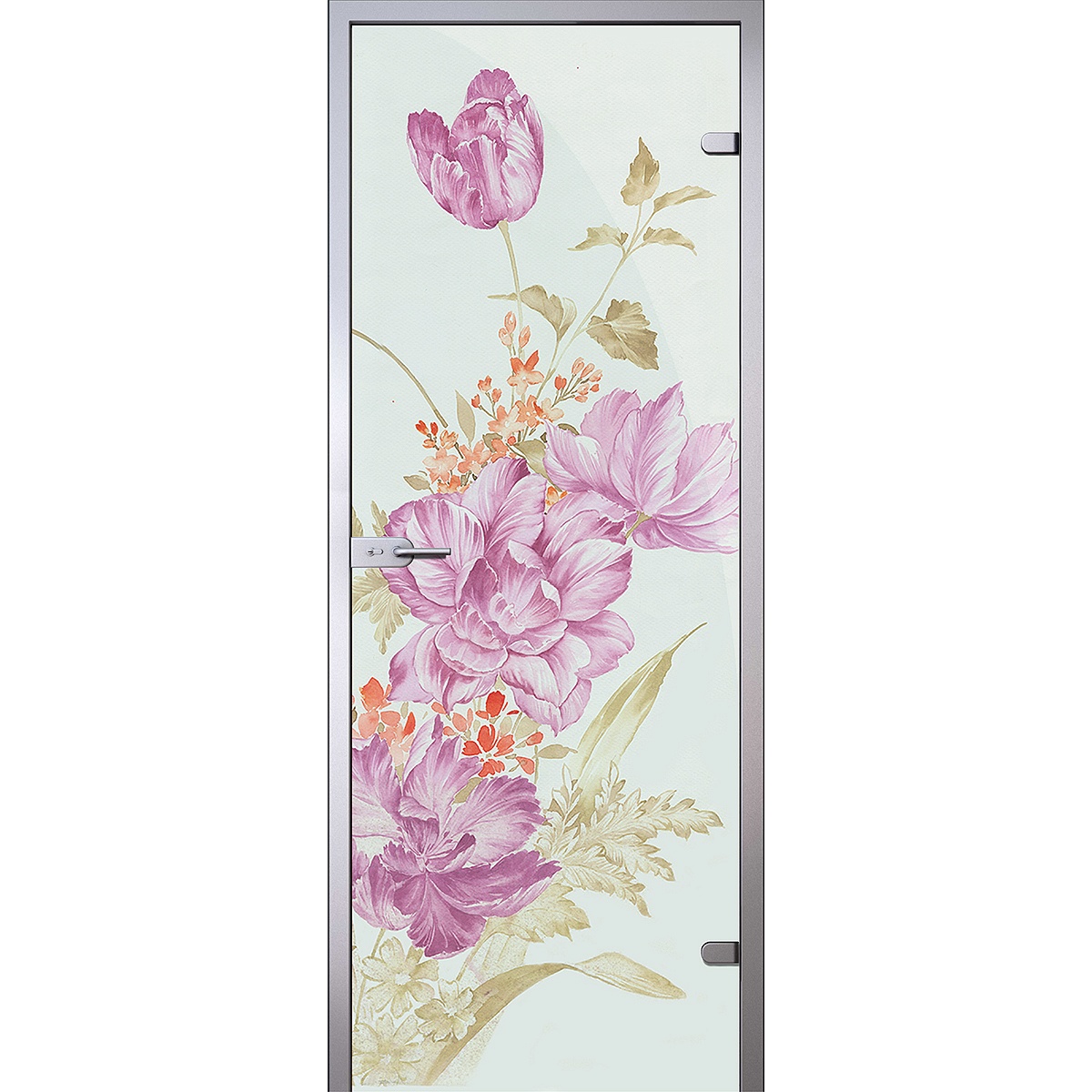 Дверь Изящные цветы арт-дизайн D_689951425 превью слайда 1