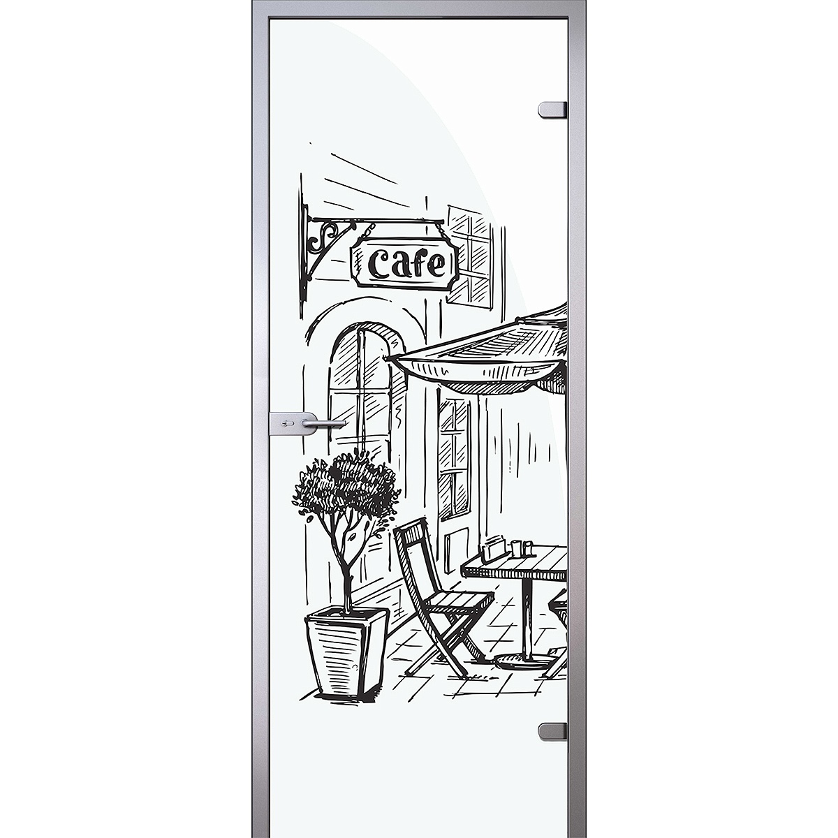 Дверь Уличное кафе в Старом городе D_524492599 превью слайда 1