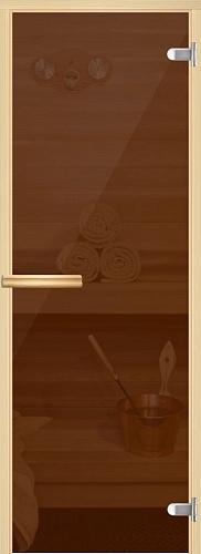 Дверь для сауны "НОРМА" бронзовая, липа, 8 мм 690*1990 превью слайда 1
