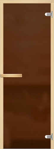 Дверь для сауны "НОРМА" бронзовая с матированием, липа, 8 мм 590*1790 превью слайда 1