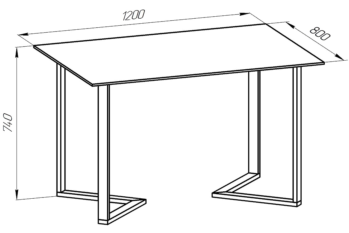 Стеклянный прозрачный стол 1200х800 мм на черных опорах превью слайда 4