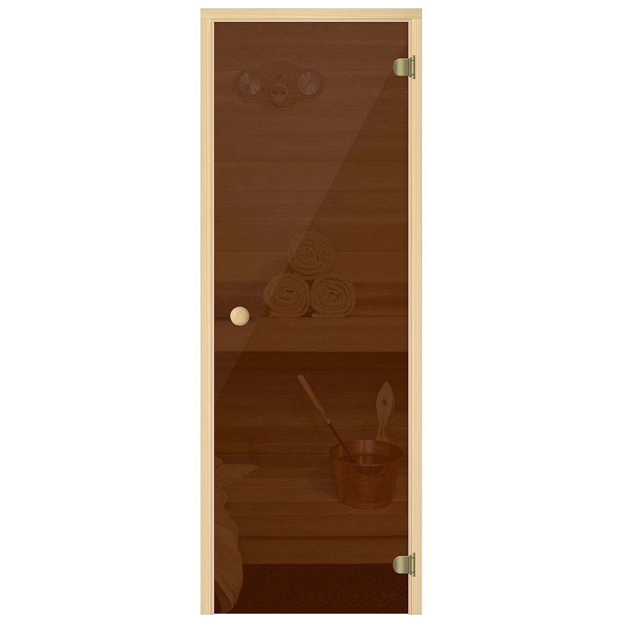 Дверь для саун "ЭКОНОМ" бронзовая, сосна, 6 мм 690*1890 превью слайда 1