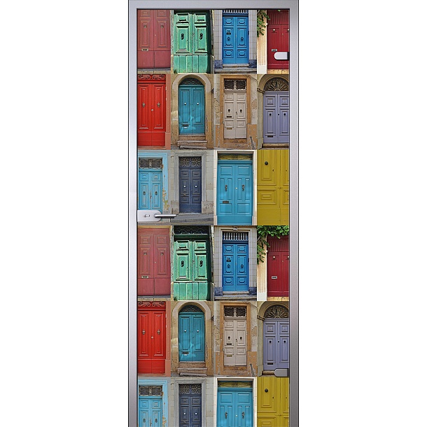 Дверь Коллаж из разноцветных мальтийских дверей D_742449271 слайд 1